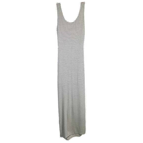 Bailey 44 Maxi Dress S White Black Striped Duststorm Ruched Scoop Neck NWT $198 - Picture 1 of 9